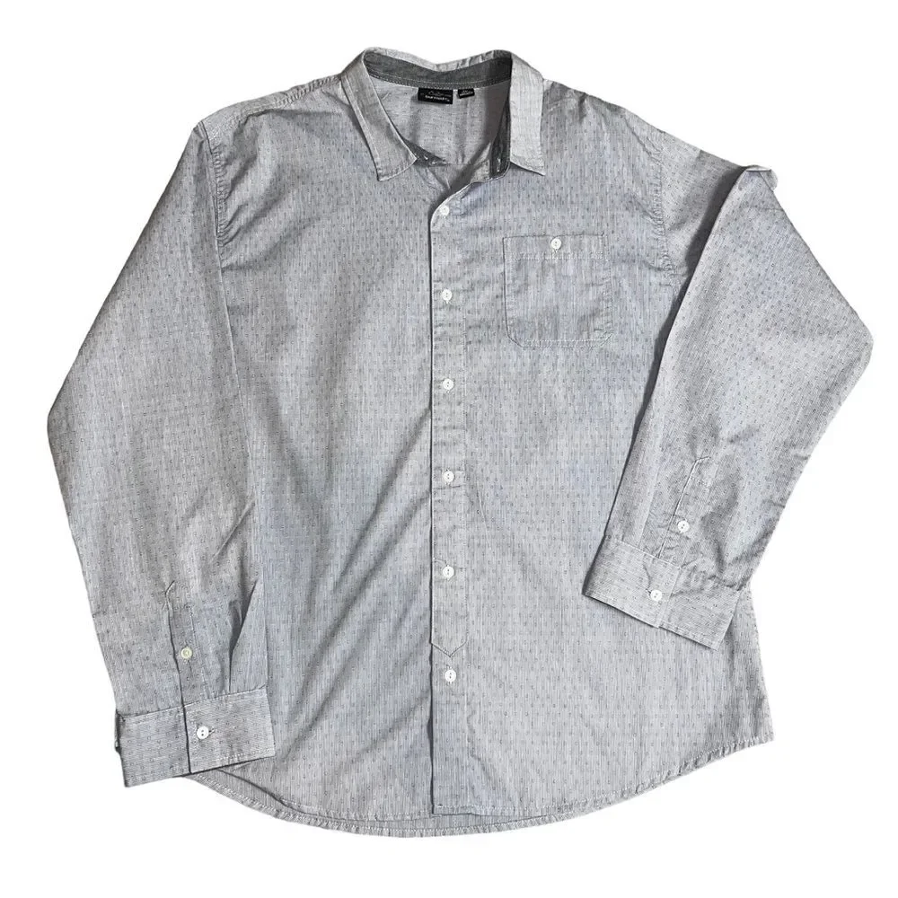 NWT Burnside Crushin It Woven Blue Casual Button Down Shirt Size 2XL